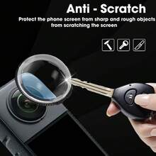 2片装相机镜头保护膜，适用于Insta360 X5 X3 X4 Air X4Air，PC材质，防刮擦，运动相机配件 - 黑色 - 查看 3
