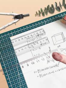 1pc Acrylic Curved Ruler - 12/15/18/20cm Options, Transparent Wavy Ruler, Office Measuring Drawing Stationery, Student Supplies