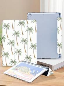 Funda protectora para tableta con patrón de árbol de coco, compatible con iPad 9.7/10.2/10.5/10.9/12.9/Pro 11, 10a generación, compatible con Samsung Galaxy Tab S6 Lite 10.4 pulgadas, compatible con Kindle Paperwhite 12a generación 2024, Kindle 2022 (11a generación), suave anti caída, soporte inteligente/activación/suspensión automática. Cubierta protectora con patrón de plantas.