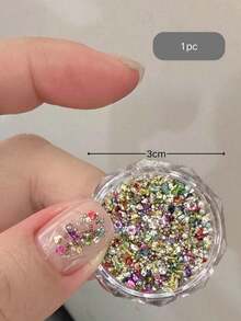 1件全新迷你珍宝美甲用品，指甲亮片，闪粉颗粒，指甲装饰。美甲配件，配饰，美甲用品，Y2K，Y2K美甲配件，DIY装饰配件，美甲配件，手工配件。指甲饰物，饰物，美甲饰品。