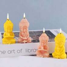 7.5厘米/2.95英寸 x 4.7厘米/1.85英寸佛像硅胶模具，适用于DIY蜡烛制作、工艺品制作、蜡模，材质：硅胶 - 彩色 - 查看 6