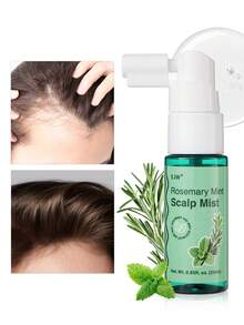 2 peças/Conjunto Conjunto de Cuidados com o Couro Cabeludo Spray para Couro Cabeludo de Alecrim e Esfoliante para Couro Cabeludo, Esfoliante Shampoo para Couro Cabeludo de Alecrim, Tratamento para Couro Cabeludo 2 em 1 com Óleo de Menta para Fortalecer Cabelos Fracos e Quebradiços