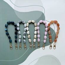 时尚不对称仿玉亚克力手工串珠手机吊饰 - 彩色 - 查看 3