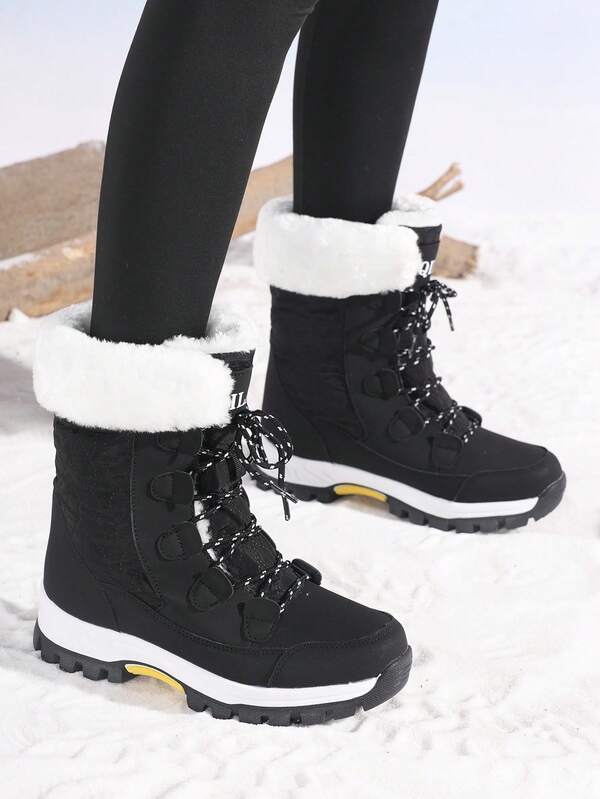 2025 Winter Women's Versatile Casual Fashion Thick-Sole Shock-Absorbing Warm Snow Boots