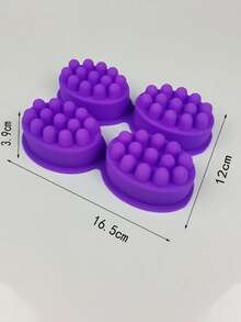 Oval Shaped Massage Soap, Four-Leaf Clover & Square Shaped 'Hand Made' Soap, Candle, Silicone Mold. DIY Round Shape Soap Silicon Mold - Pink Purple - View 18