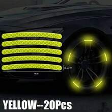 10/20/100pcs Mountain Bike Reflective Sticker Set, Car Wheel Reflective Sticker, High Reflective Stripe Tape, Suitable For Motorcycle Bicycle Car Wheel Decoration, Luminous Strip - Black - View 4