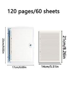 120 Pages 60 Sheets A5 Soft Cover Transparent Notebook With Perforated Edges, Detachable Spiral, Waterproof Design - Perfect For Daily Office Supplies And Simple Style, A Perfect Gift For Music Lovers, Music Notebook | Simple Notebook | Waterproof Notebook, School Supplies, Back To School