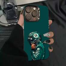 1PC F1 Racing 14 Fernando A-Alonso Phone Case Phone Case IMD Color Silver Shell Covercompatible With  16 15 14 13 12 11 Pro Max Plus,Covercompatible With  17 Case,  17 Pro Case,  17 Pro Max Case - Z8 - View 12