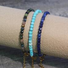 1 pieza Pulsera ajustable con cuentas cuadradas de piedra natural estilo bohemio para mujeres. Una opción de regalo maravillosa, perfecta para el uso diario durante todas las estaciones, y un accesorio versátil y esencial que brilla durante las salidas al aire libre y las sesiones de fotos, complementando sin esfuerzo cualquier atuendo.
