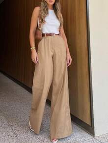 Straight-Leg, Wide-Leg Suit Pants. Floor Length - 無色 - 查看 1