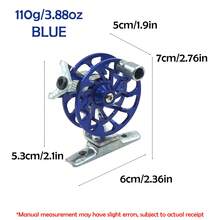 1 pieza Carrete de pesca todo de metal - Acabado rojo de 110g, Bobina de 54mm para una liberación suave de la línea, Diseño duradero ideal para pesca de agua dulce, pesca con cebo y pesca de hielo, Equipo de pesca, Accesorios de pesca