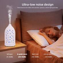 Star Hollow Essential Oil Diffuser  7 Adjustable LED Lights, Whisper-Quiet  Auto Off - White - View 4