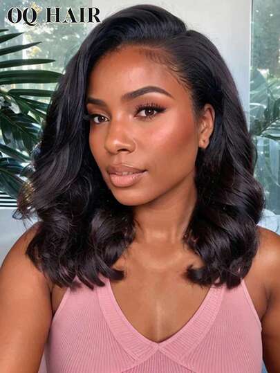 OQ Ready-To-Wear Natural Wave Curly Wig, Pre-Cut & Pre-Plucked, No Glue, 180% Density, 8-14 Inches, Romantic Travel, 7"X5" Pre-Bleached Transparent Lace Top, Natural Color Curly Wig, Fast Shipping, Unprocessed Real Hair, Fashionable & Natural, Youthful & Gorgeous, Comes With Gift, High-Quality Wig For Daily Wear, Suitable For Beginners