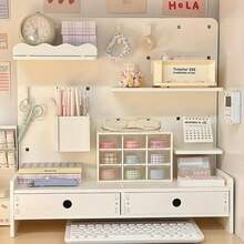 1 suport organizator de birou din PVC, raft de depozitare fără găuri, suport de carduri multistrat, organizator de birou și sertar, nu necesită alimentare, pentru uz casnic, bucătărie și birou