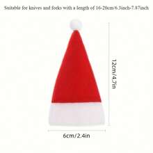 10 mini porta-talheres de Natal para garfo e faca - 6 x 12 cm, vermelho, perfeito para decoração de mesa festiva, capas para garrafas de vinho e acessórios de jantar para todas as estações, para o Natal