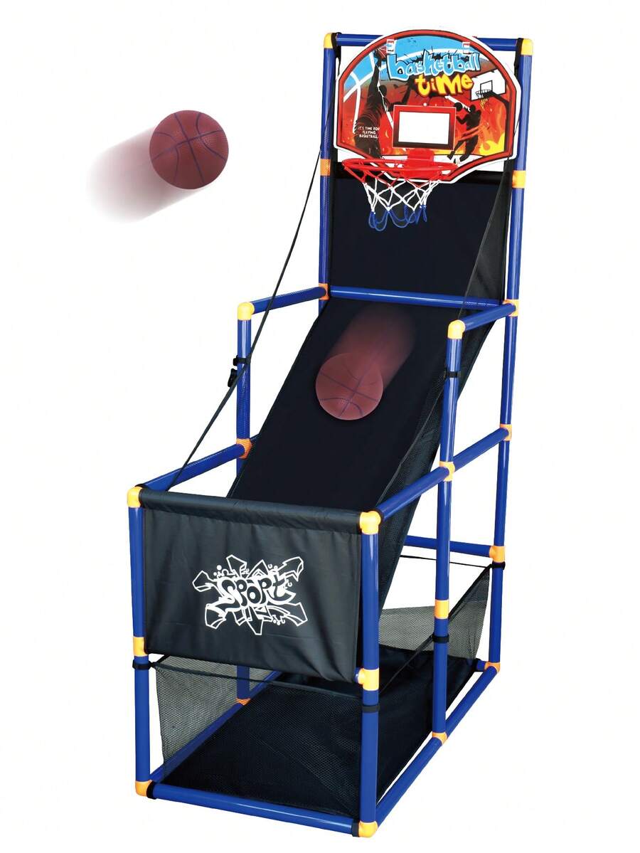 Indoor And Outdoor Toy Basketball Shooting System, Suitable For Children, A Set Of Children's Basketball Set Arcade Game, Children's Shooting Machine,There Are Two Balls And An Air Pump,Shooting Game For Boys And Girls,Birthday Gift,Christmas Carnival, Backyard Party Gifts,Classroom Entertainment