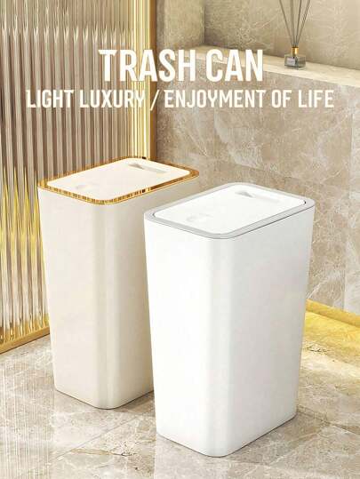 Large Capacity Trash Can, Foot Pedal Slim Garbage Bin, Suitable For Home, Bedroom, Living Room, Kitchen, Bathroom, Office