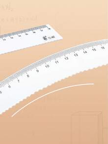 1pc Acrylic Curved Ruler - 12/15/18/20cm Options, Transparent Wavy Ruler, Office Measuring Drawing Stationery, Student Supplies
