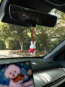 Mặt dây chuyền hình thỏ trái tim dễ thương trang trí gương chiếu hậu xe hơi. - A - Xem 9