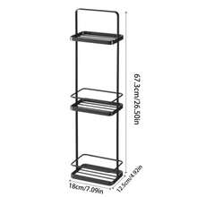 1pc Fashionable 3-Tier Bathroom Storage Rack, Simple Waterproof Organizer Shelf For Bathroom Bathroom - Multicolor - View 9