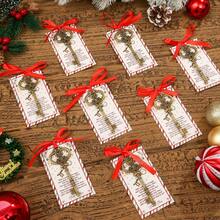 24 Sets Santa's Magic Key Hanging Ornaments, Vintage Metal Key Charm For No Chimney Houses, Santa's Magic Key With Santa Claus Card And Red Ribbon For Christmas Tree Decoration, Christmas Party Hanging Ornaments