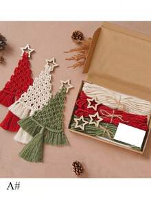 1set 3 PiecesDIY Christmas Tree Weaving Set Christmas Craft Gift Set Is Perfect For Family And Friends As Holiday Gift - Multicolor - View 6