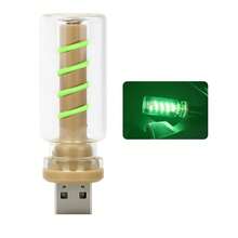 1pc Car USB Glass Decorative Ambient Light LED Spiral Atmosphere Light High-Brightness Lighting Neon Light For Car Home Decoration Light