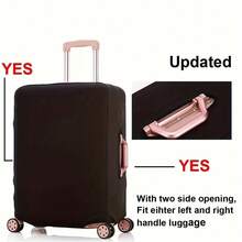 1pc Highly Elastic Solid Color Luggage Cover, Luggage Protector, Travel Scratch-Resistant Accessory - Black - View 11