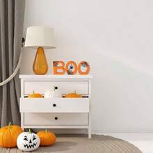 Boo Signs Halloween Table Decorations Indoor, 3PCs Cute Wooden Halloween Decor With Spiderwebs, Happy Boo Day Decoration Sign Home Office Mantel Shelf Tiered Tray Centerpiece - 噓 - 查看 4