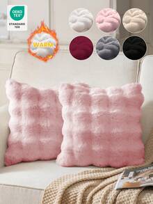 1/2/4 Stück luxuriöser Kunstfell Toskana Kissenbezug, Kissenhülle, ohne Kisseneinsatz, flauschige Heimdekoration Kissenhülle für Wohnzimmer Sofa, Schlafzimmer Kopfteil, Überwurfkissen, Oeko-Tex