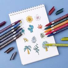 12 Colores Bolígrafo de Tubo de Aguja - Punta Fina (0.5mm), Juego de Bolígrafos de Gel Coloridos, Bolígrafo Liner de Bola, Marcador Resaltador, Perfecto para Escritura y Bocetos Vibrantes de Color, Escritura Suave, Para Dibujar, Resaltar, Tomar Notas de Estudiantes, Hacer Manuales, Uso de Oficina