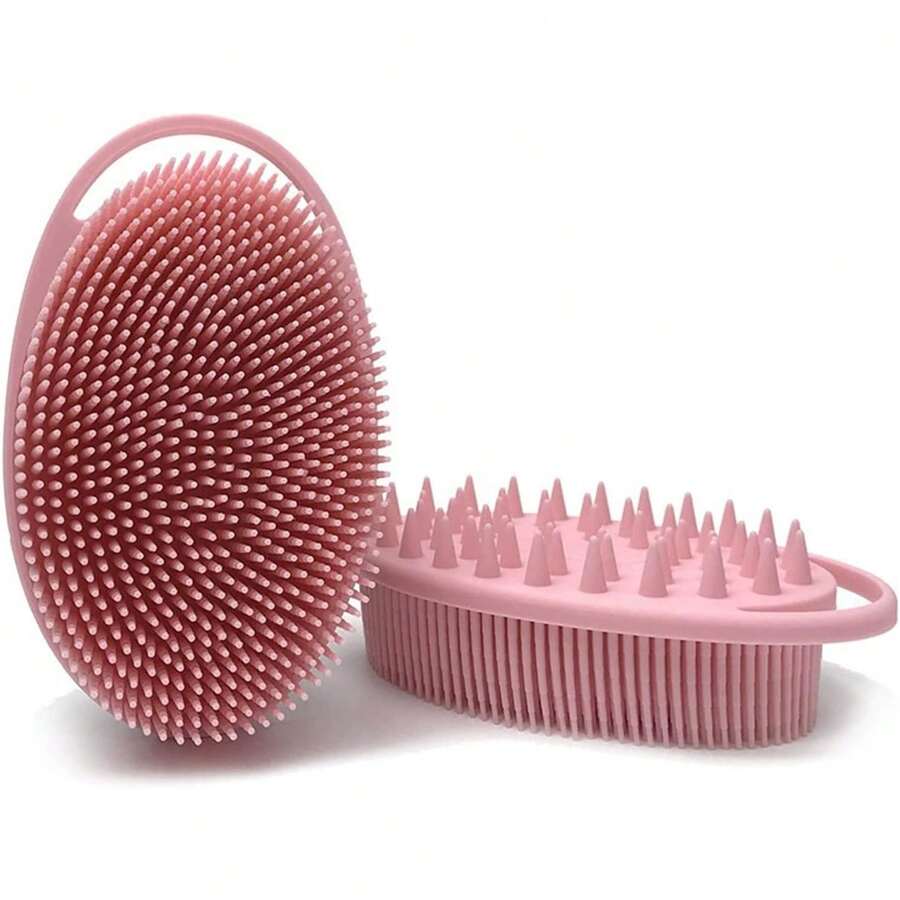 Boutique Silicone Body Brush, Exfoliating Body Scrubber, Silicone Body Scrubber Loofah, Silicone Bath Brush, Soft Exfoliating Body Bath Shower Scrubber Adults All Kinds Of Skin OV2D - Pink - View 1