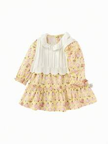 Balabala Conjunto de 2 Peças Vestido Meninas 2025 Outono Novo Conjunto Fofo