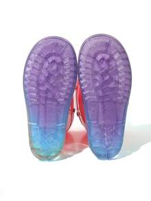 1 Pair Adorable Princess-Style Colorful Crystal Rain Boots, Soft & Durable Soles, Seamless Round Toe, High-Top Design, Lightweight Body, Girls/Toddlers Rain Boots For School, Camping, Beach, Outdoor, Sturdy Double Handles, Shiny Crafted Uppers, Suitable For All Seasons