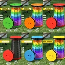 Outdoor Retractable Rainbow Stool Portable Chair Adjustable Rainbow Retractable Stool Fishing, Picnicking, Camping, Sketching, Train Queuing Retractable Folding Rainbow Stool Carefully Selected Outdoor Rainbow Folding Stools, Adjustable Rainbow Telescopic Stools