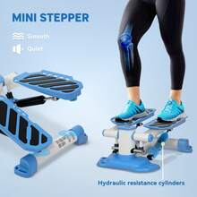 HOMCOM Portable Mini Stepper, Steppers For Exercise Workout With LCD Display Monitor, Anti-Skid Foot Pedals For Home Gym Office, Blue - Blue - View 6