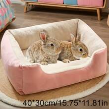 SUNFIONA Cozy Bunny Bed, Extra Large Guinea Bed Mat, Small Animal Snuggle For Rabbits, Hamsters, Squirrels & Guinea - Machine Washable Pet Bed, Soft Warm Winter Sleeping Pad