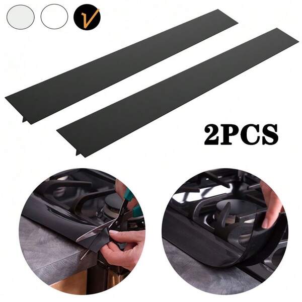 2pcs Silicone Stove Cover Seal Strip, Kitchen Counter Protector | Heat Resistant Silicone | Stop Spills, Crumbs & Puppy Messes | Home Kitchen Room Decor | Essential Kitchen Accessories | Win Your Puppy Keep Game