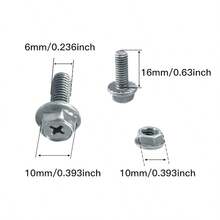 20/50 piezas Tuercas hexagonales con cabeza de cruz y ranura, plateadas en zinc blanco, adecuadas para automóviles, motocicletas y vehículos eléctricos