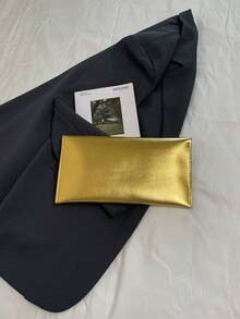 Fashionable Handheld Bag, Letter Envelope, Retro Metal Hardware Lock, Flip Cover Envelope, Makeup Bag, Inner Container Bag, Banquet Bag, Versatile Leisure Bag - Gold - View 10