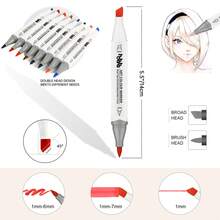 6/24/48/60/88/100/168 Colors Alcohol Based Markers, Fine & Broad Dual Tip Permanent Artist Art Markers Sketch Markers For Adult Coloring Book, Illustration Highlighting And Underlining - Multicolor - View 8
