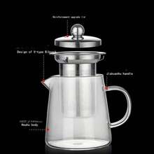 Borosilikatglas Teekanne mit 304 Edelstahl Sieb - Herdplatte offene Flamme Teekessel für Blüh-/Loseblatt Tee (Große Kapazität)