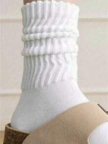 10 đôi tất dài vừa phải cho nam mùa thu đông, màu trắng, chống mùi, thấm hút mồ hôi, thoáng khí, mùa thu - trắng - Xem 6