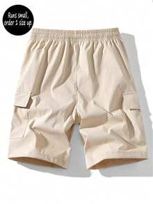 男士宽松休闲轻便工装短裤，尺码偏小，请订购大一码 - 卡其色 - 查看 3