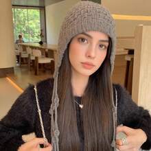 Autumn And Winter Warm Woolen Hat, Hand Woven Hollow Toe Cap, Women's And Stylish Su Ear Protection Sleeve, Knitted Hat