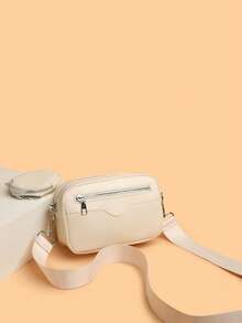 2件装男士迷你刺绣钥匙扣包 - 米色 - 查看 8