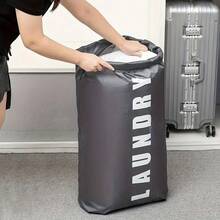 1 Storage Bag With Drawstring Closure, Large Capacity, Sturdy, Foldable, Easy To Carry, Very Suitable For Family, Travel, And Dormitory - Màu xanh lam - Xem 8