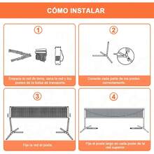 AdooAdii Juego de Red de Bádminton Portátil de Altura Ajustable, Red de Tenis Pickleball con Soporte Postes Red Deportiva de Poliéster, Montaje Rápido Jardín Patio Playa 5.18x1.55M - 1 - Ver 7