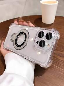 [Wireless Charging Mobile Phone Case] The Magnetic Wireless Charging Bracket Mobile Phone Case Is Specially Designed For IPhone 13, 14, 15 And 16 Pro Max Plus Models, With Lens Protection, Shockproof, Soft, Transparent Design, Scratch-Resistant - Clear - View 2