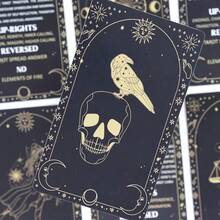 78-Card High-Quality Tarot Deck With Dual-Sided Imagery & Meanings Guidebook - Suitable For Ages 14 & Up Christmas, Halloween, New Year's Gifts, Game Cards - Black - View 2